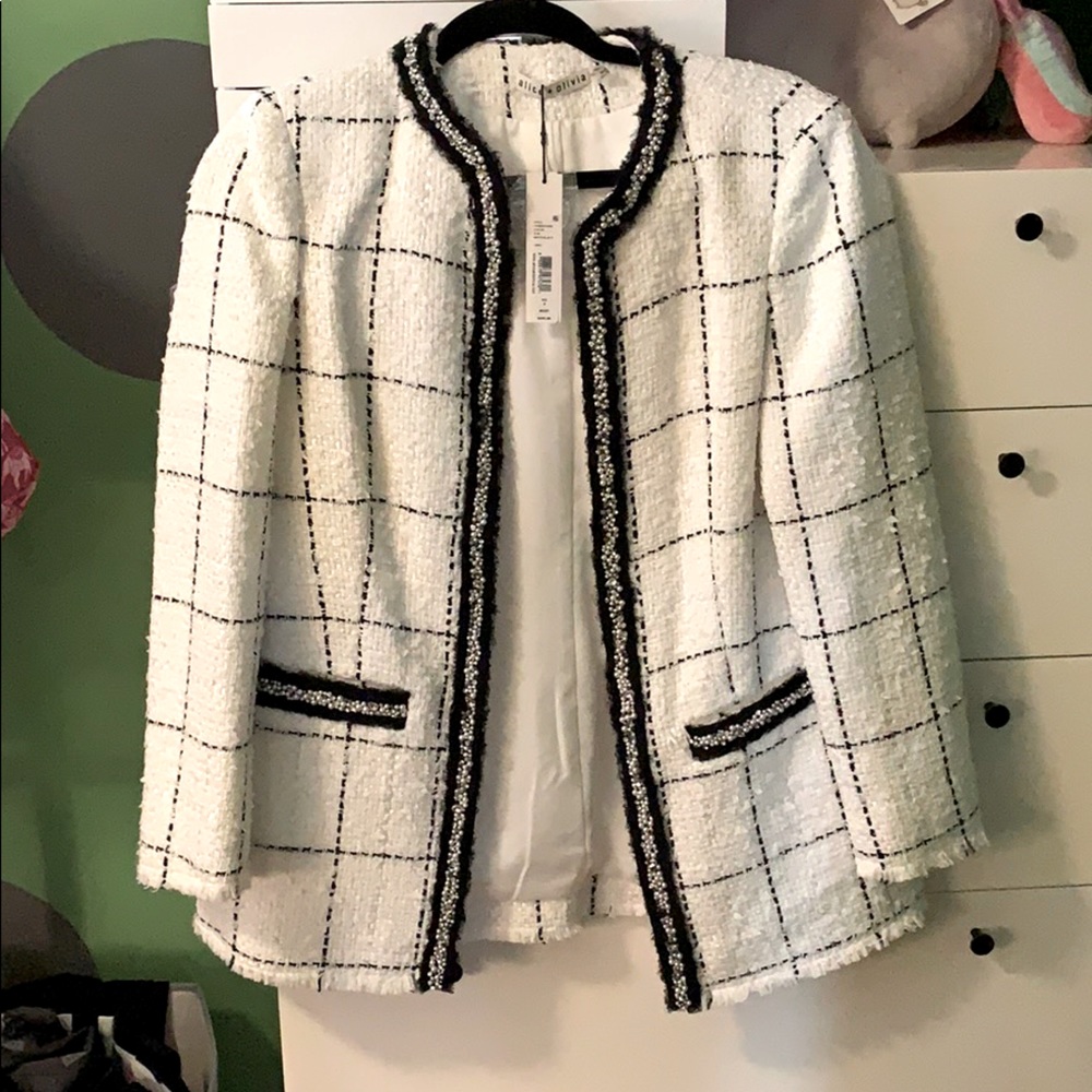 Alice + Olivia Tweed Fitted Jacket with tags